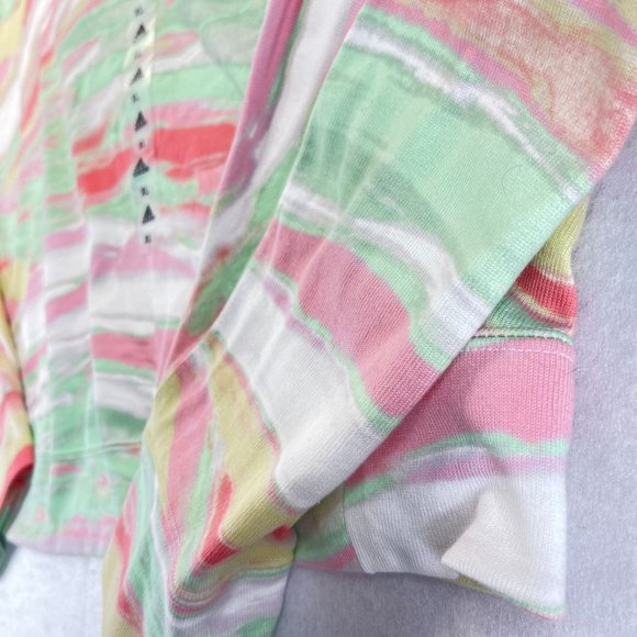 NEW ADIDAS ORIGINALS Womens 1X Plus Cropped Hoodie Multi Color Pastel Pullover - Picture 4 of 11